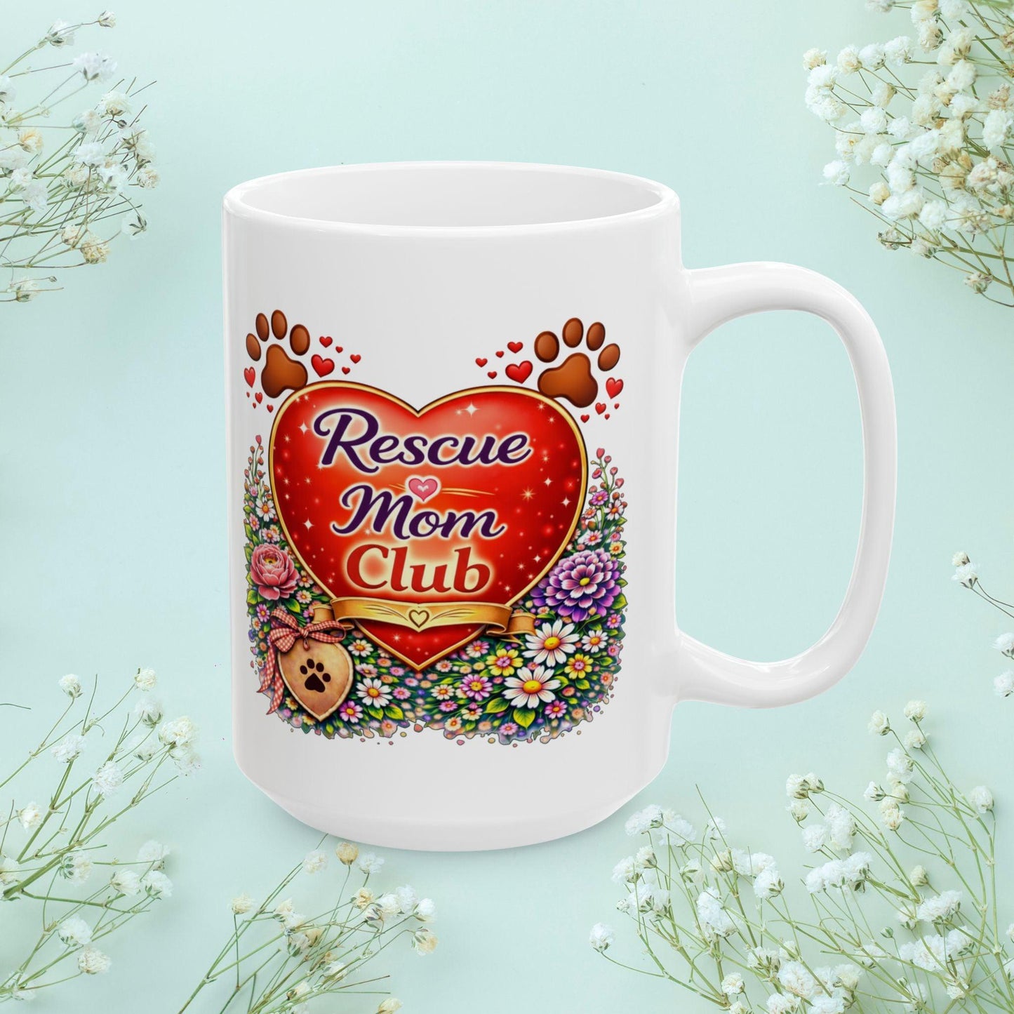 Shop our premium rescue mom club fur mom mug from MySisterIsASurvivor.