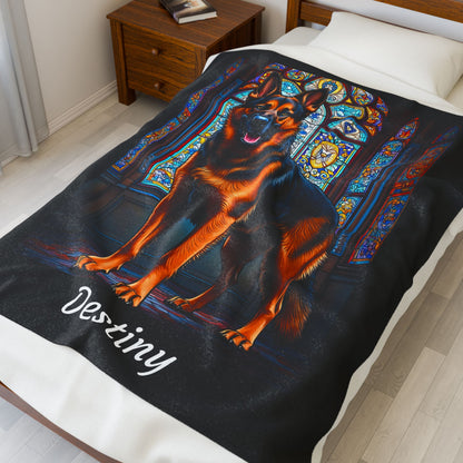 German Shepherd Red & Black Coat Blanket, Custom Dog Throw, Pet Lover Gift for Humans