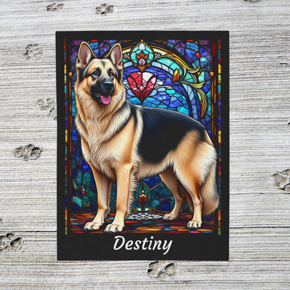 German Shepherd Black & Cream Coat Blanket, Custom Dog Art Throw, Personalized Pet Lover Gift