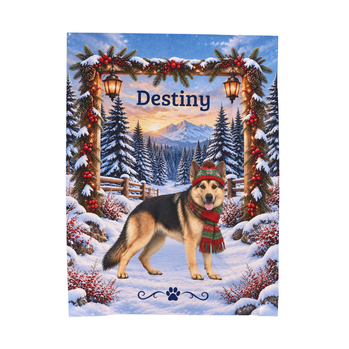 German Shepherd (Reverse Mask Coat) - Personalized Winter Velveteen Blanket, Custom Dog Name Gift - MySisterIsAsurvor