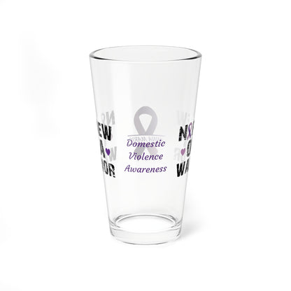 Nephew of a Warrior: Personalized Domestic Violence Awareness Warrior Pint Glass - Proud Family Member