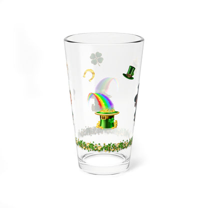 Mystical Leprechaun Magic: Mindful St. Patrick's Day 16oz Pint Glasses - Festive Design for Positivity & Wellness