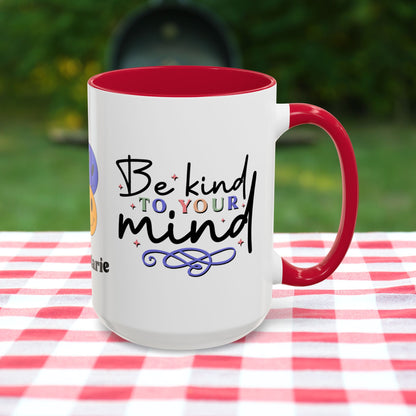 Be Kind to Your Mind - Custom Retro Uplifting Mug for Mental Health Support & Emotional Well-Being
