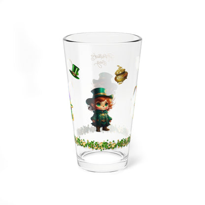 Mystical Leprechaun Magic: Mindful St. Patrick's Day 16oz Pint Glasses - Festive Design for Positivity & Wellness