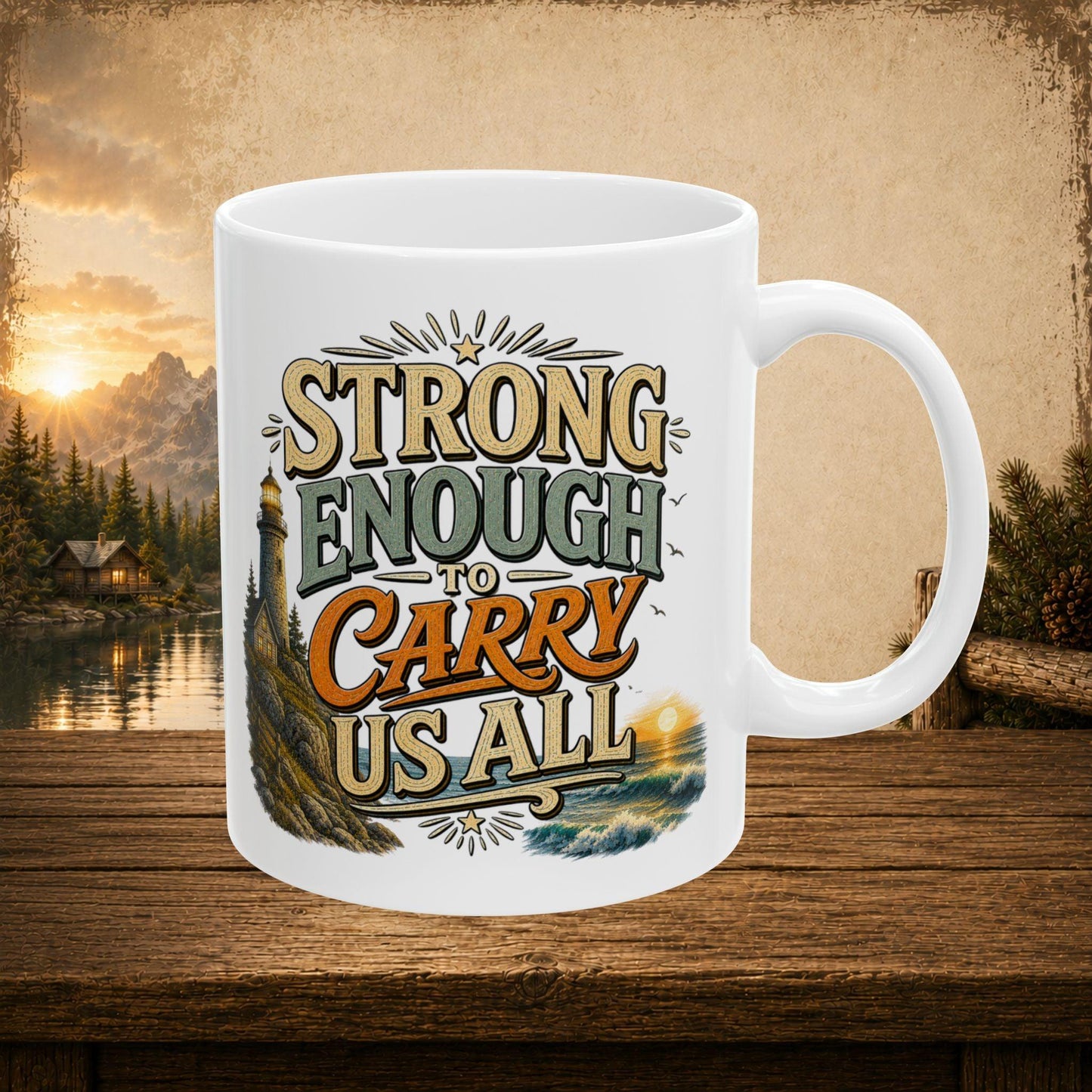 Shop our premium strong enough to carry us all mug from MySisterIsASurvivor.