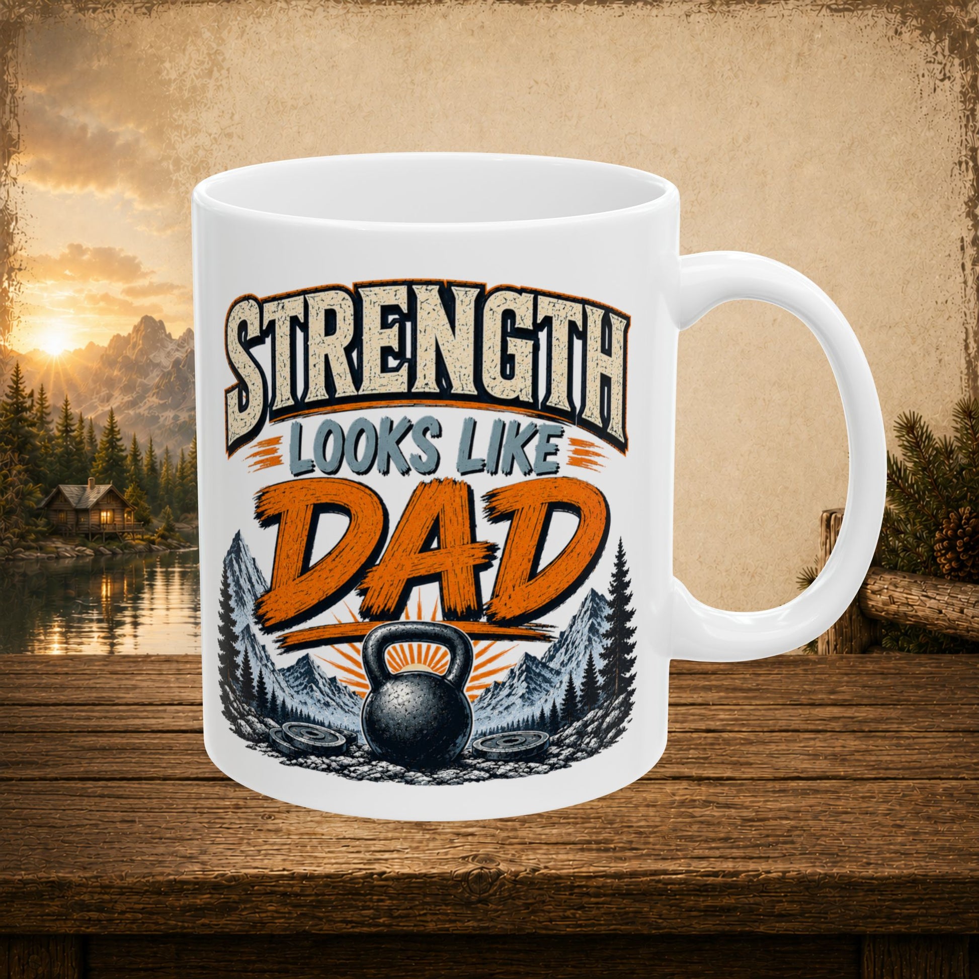 Strength looks like dad personalized mug, powerful Father’s Day gift for dad