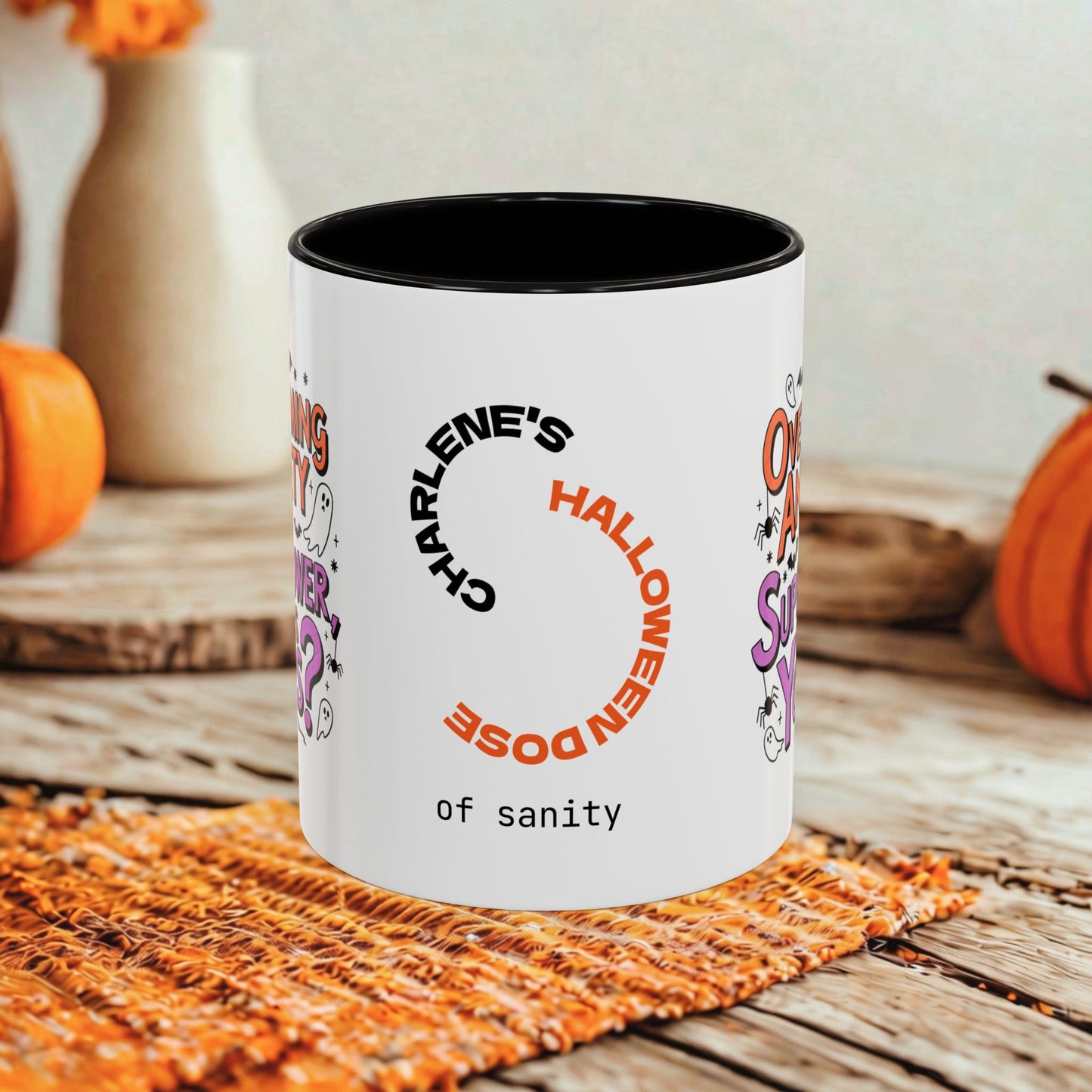 Overcoming Anxiety is My Superpower Halloween Mug - Personalized Empowerment Coffee Cup Gift