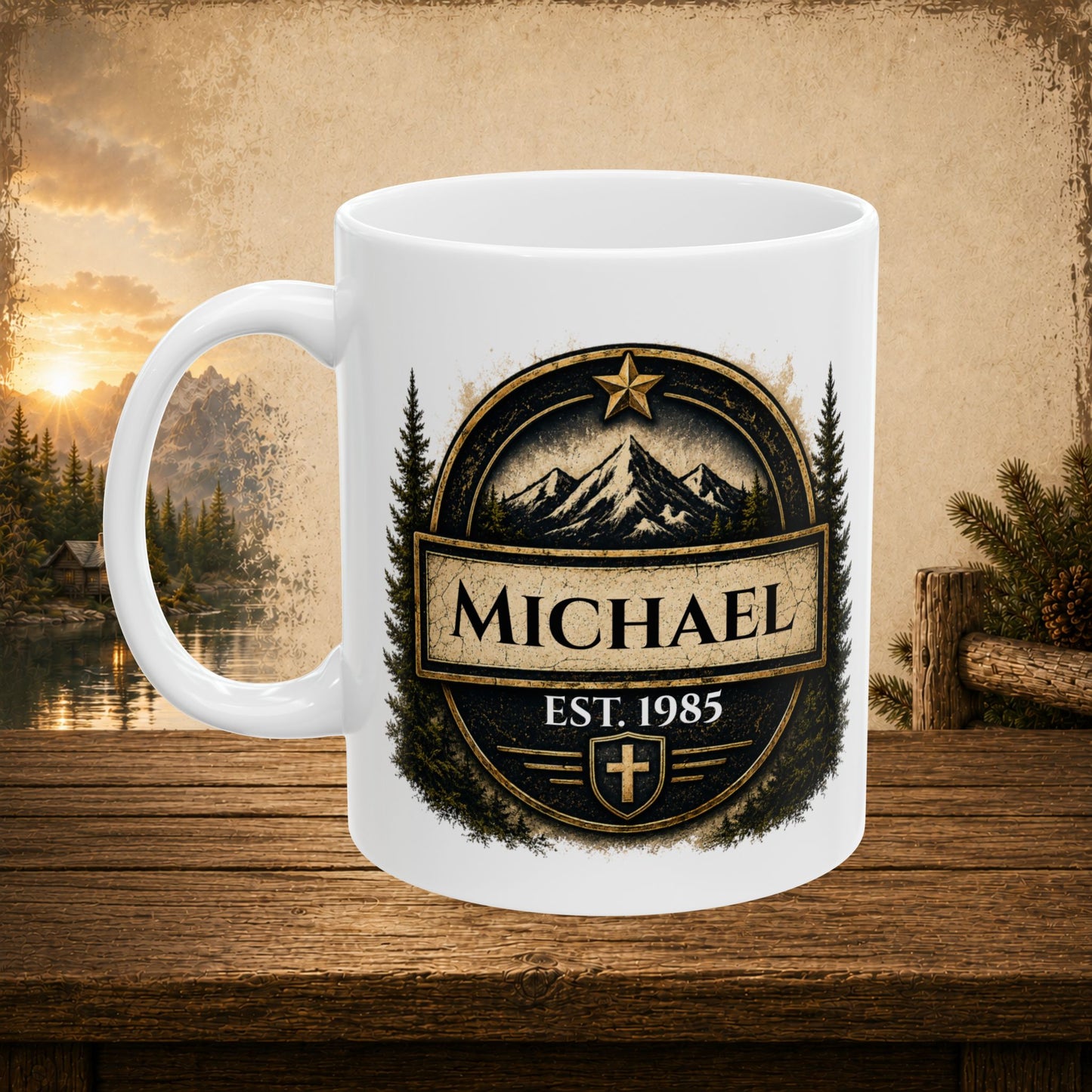 His strength built mine personalized mug, bold Father’s Day gift for an inspiring dad