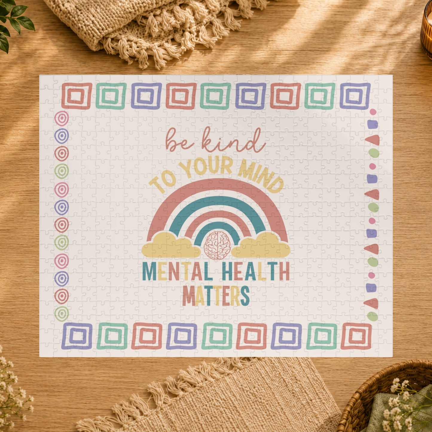 Be Kind to Your Mind - Mental Health Matters Affirmation Puzzle Gift for Survivors and Puzzle Lovers