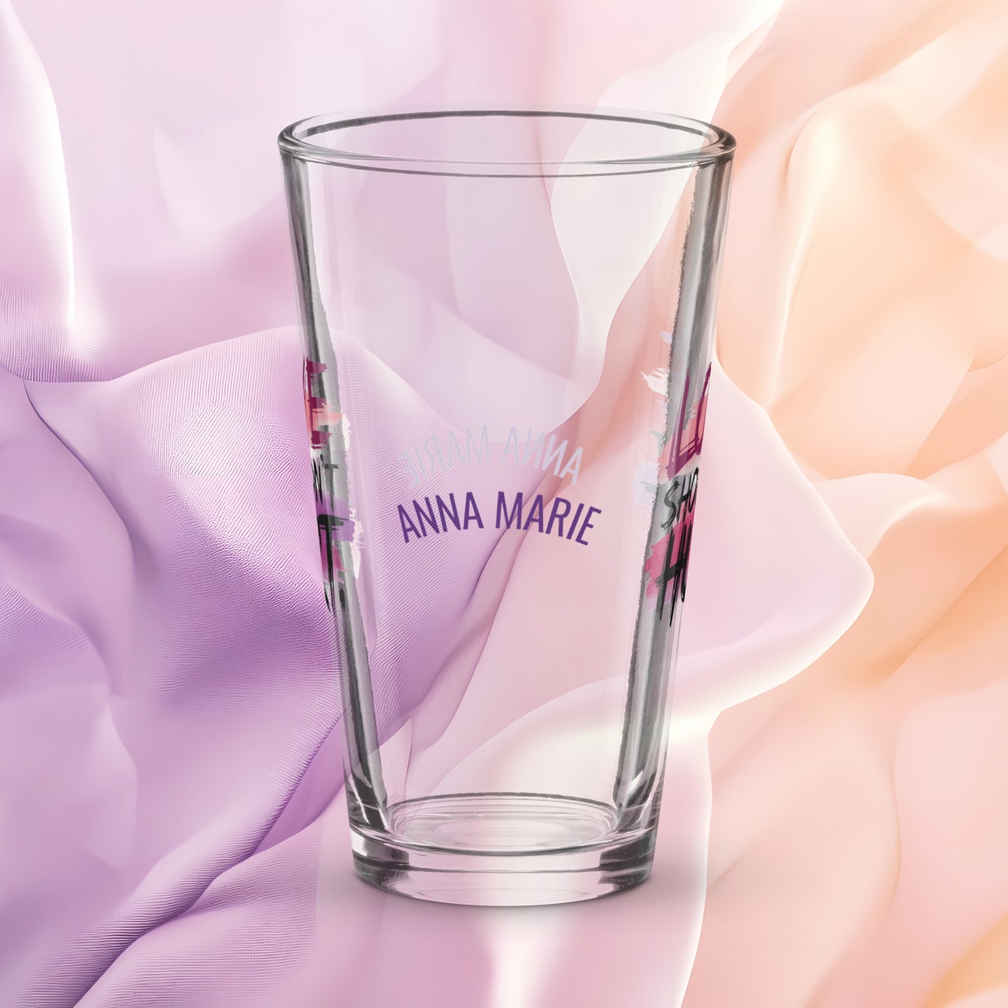 Love Shouldn’t Hurt pint glass, domestic violence awareness quote, empowering survivor gift glass