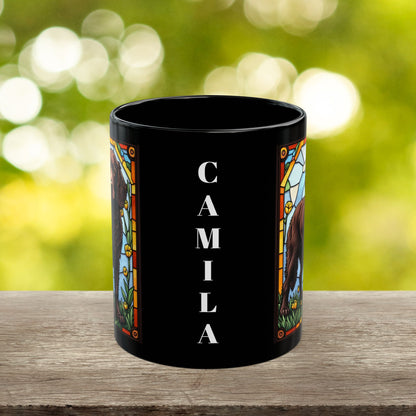 American Water Spaniel personalized mug, stained glass coffee cup gift for dog lovers and pet parents