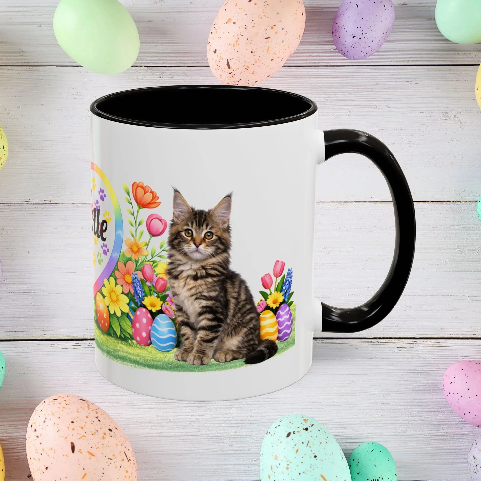 Shop our maine coon kitten easter mug featuring the 11oz style option from MySisterIsASurvivor.