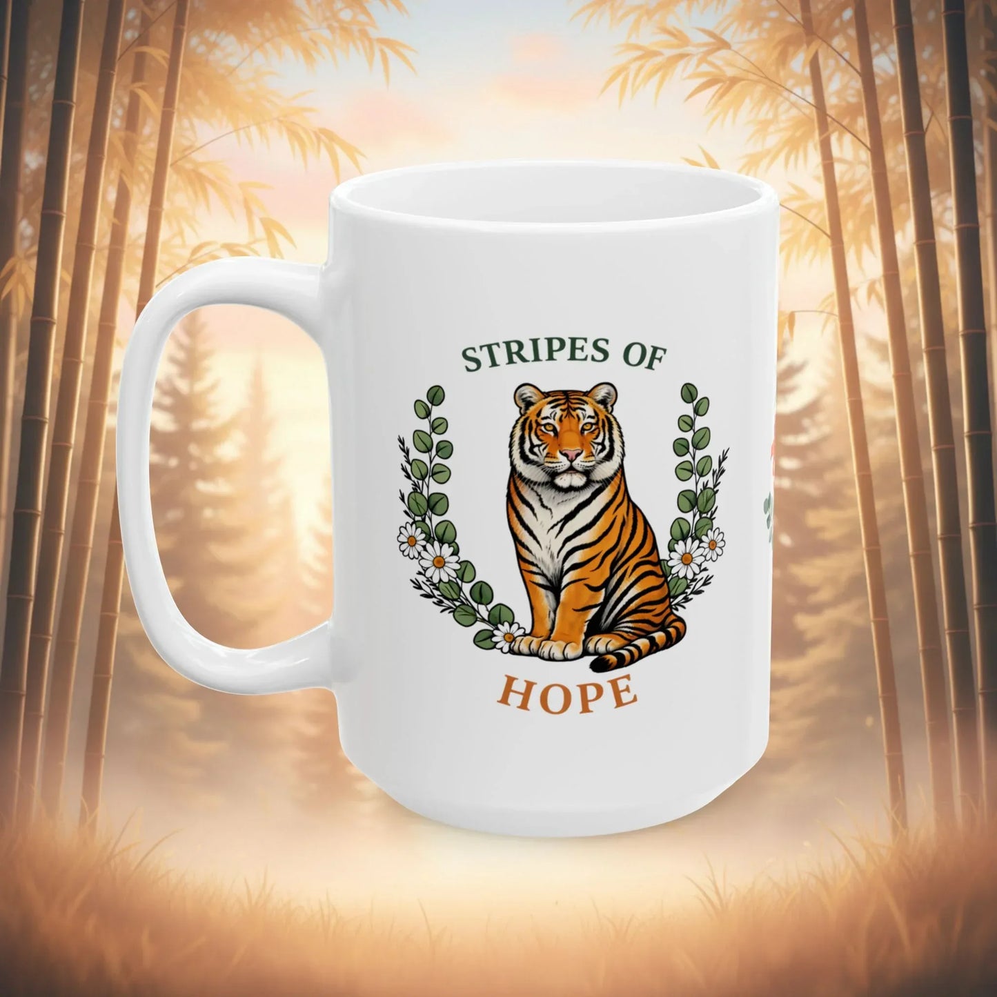 Shop our premium stripes of hope tiger mug from MySisterIsASurvivor.
