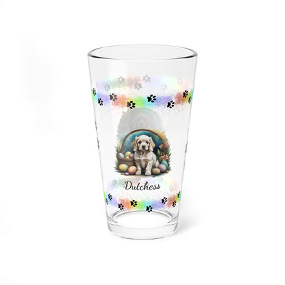 Cocker Spaniel (Light Gold) Personalized Easter Puppy 16oz Pint Glass - Custom Dog Design, Mental Health Gift, Easter Décor, and Festive Celebrations