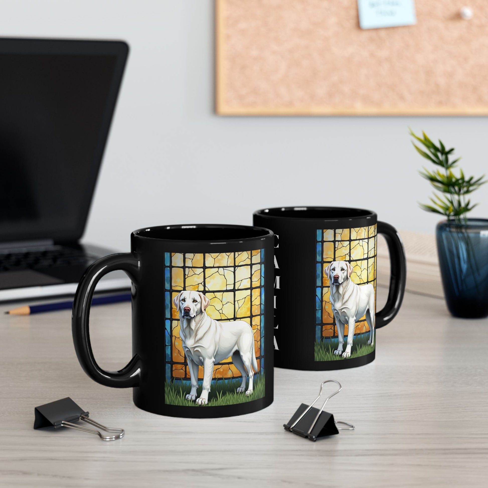 Labrador Retriever White personalized mug, custom dog coffee cup gift for Lab owners