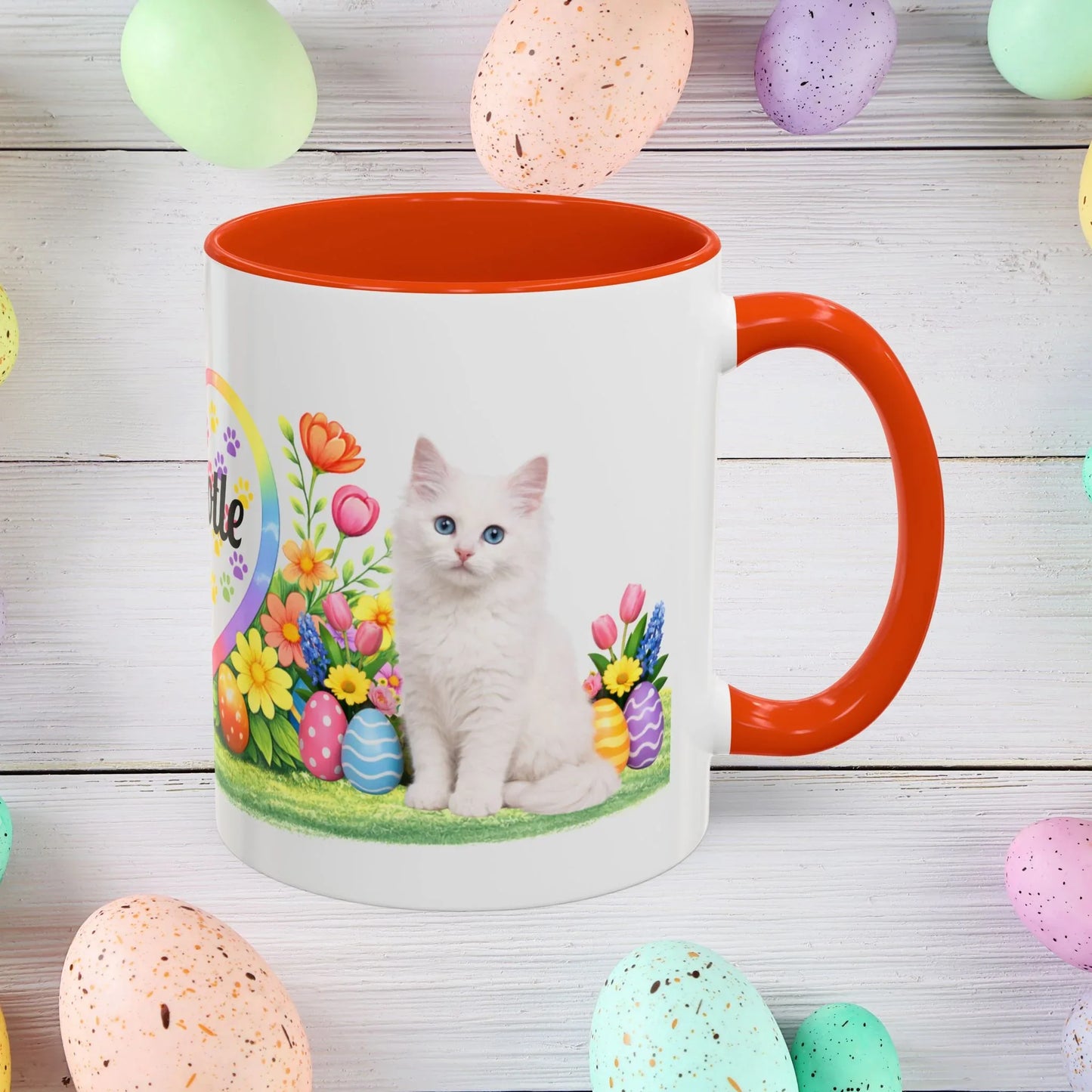 Shop our turkish angora kitten easter mug featuring the 11oz style option from MySisterIsASurvivor.