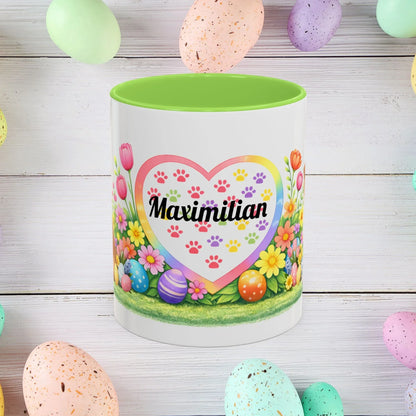 Shop our premium border collie gold puppy easter mug from MySisterIsASurvivor.