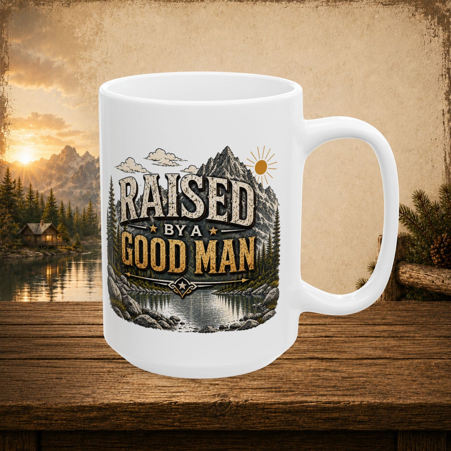 Raised by a good man personalized mug, proud Father’s Day gift from kids