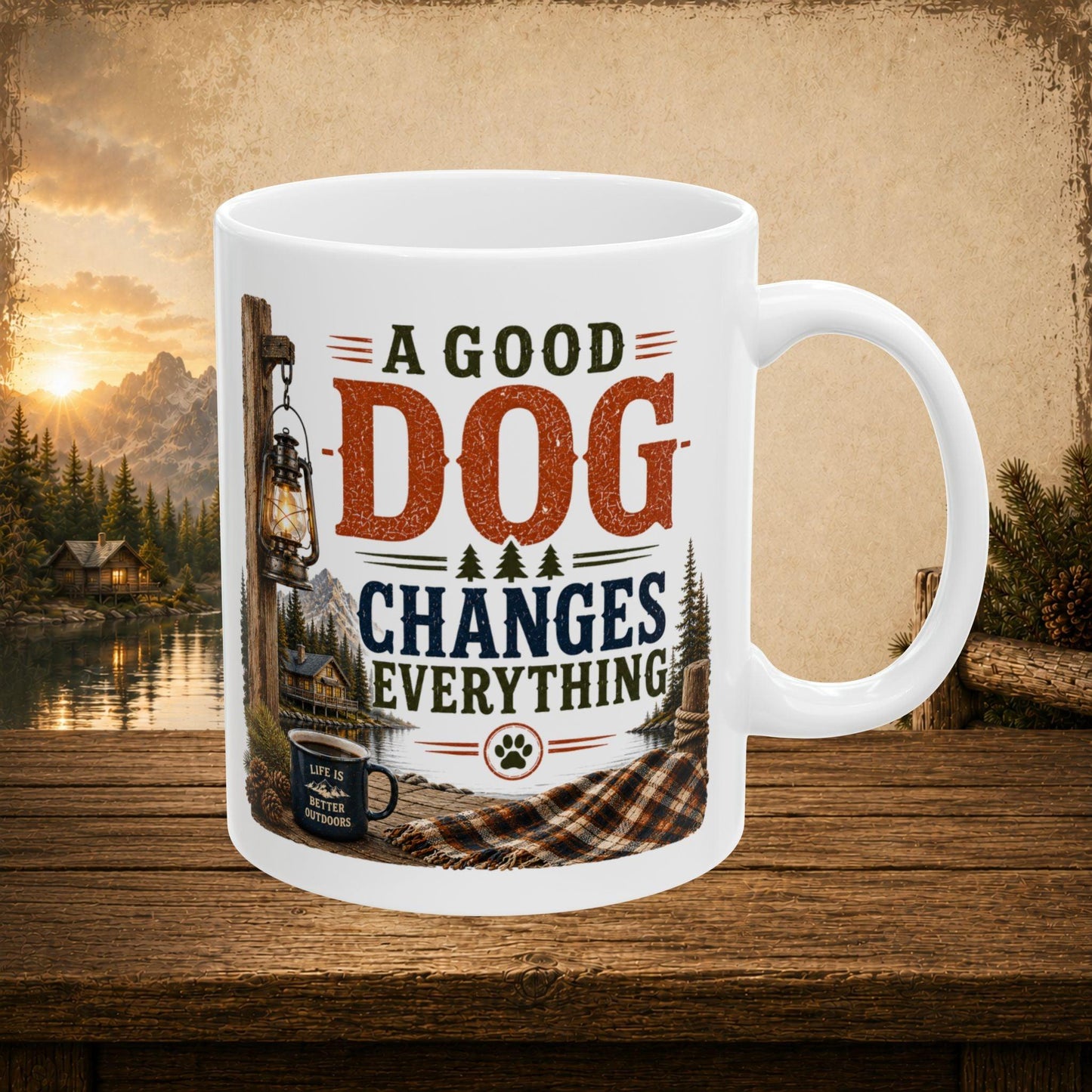 Shop our premium a good dog changes everything mug from MySisterIsASurvivor.