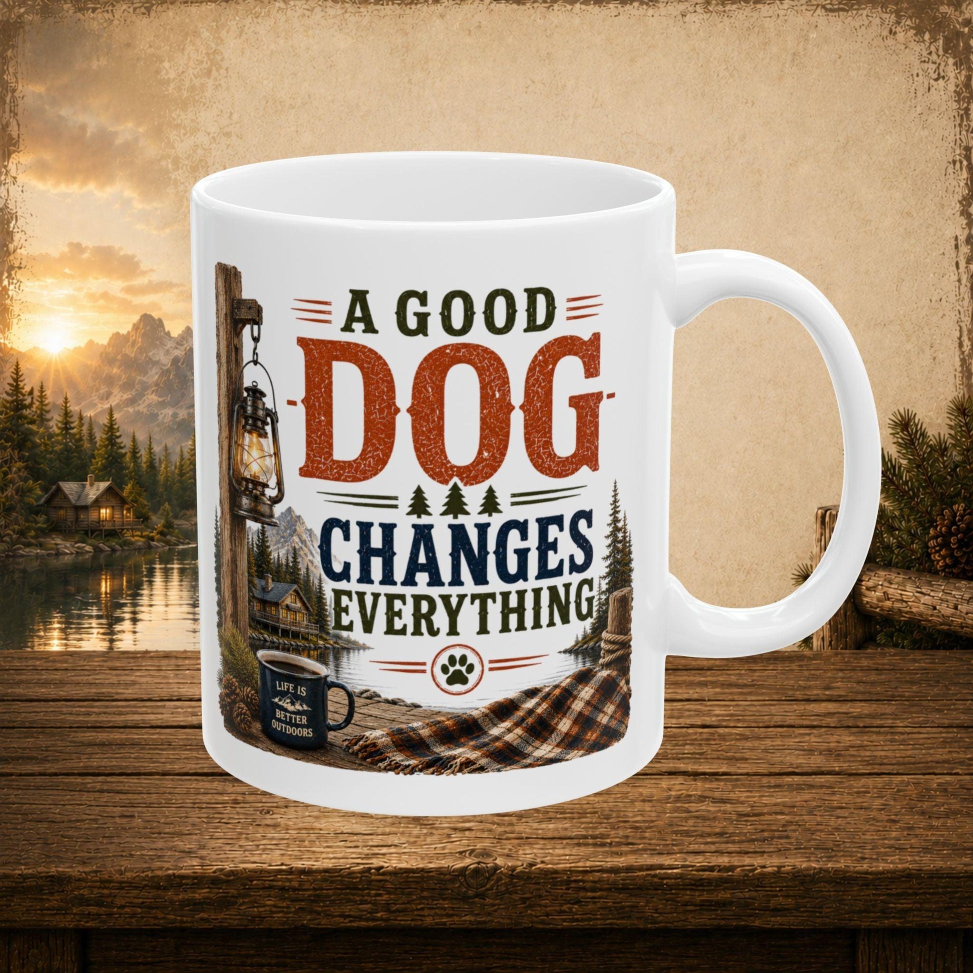 Shop our premium a good dog changes everything mug from MySisterIsASurvivor.