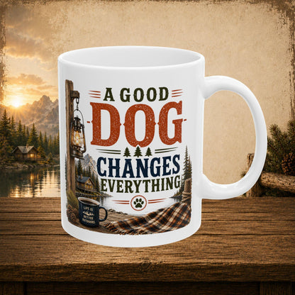 Shop our premium a good dog changes everything mug from MySisterIsASurvivor.