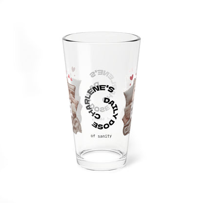 "I’m In A Relationship With My Bed" personalized funny pint glass for cozy moments and relaxation.