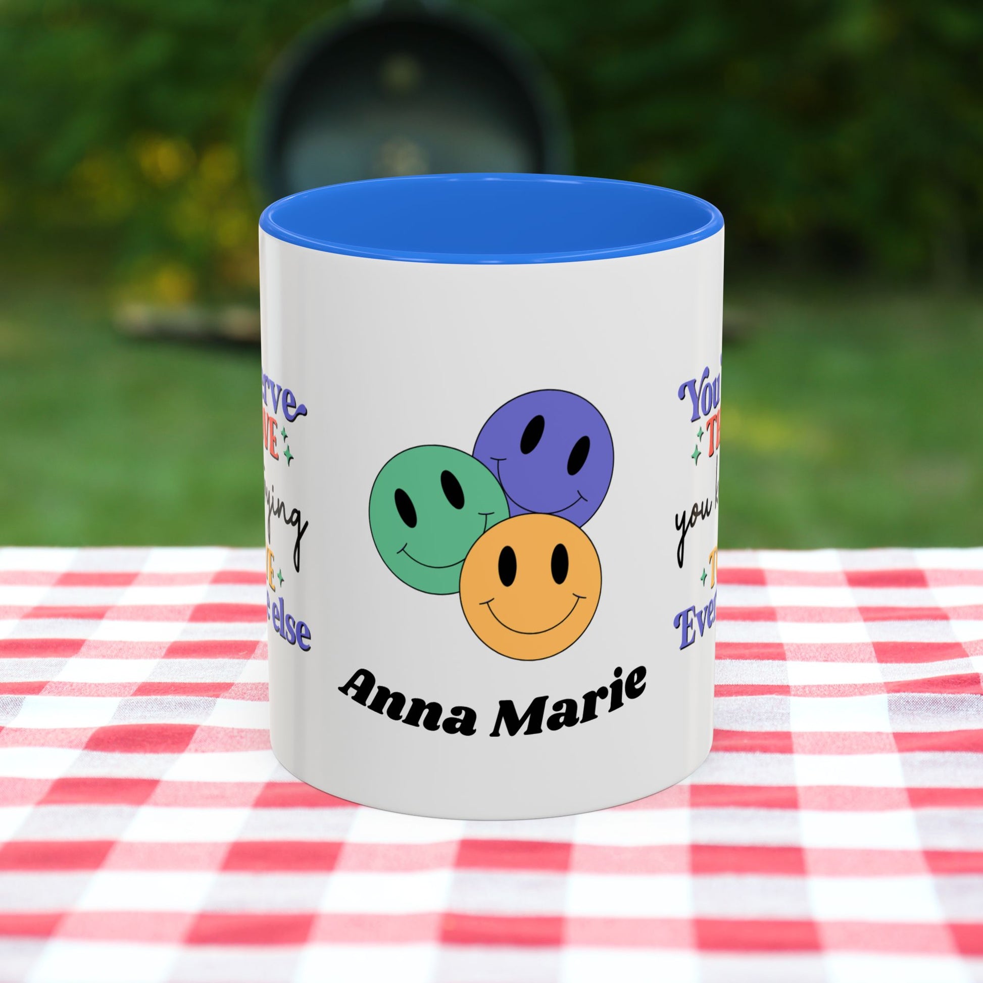 You Deserve the Love You Keep Trying to Give Everyone Else - Custom Retro Self-Care Mug for Emotional Wellness