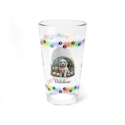 Cocker Spaniel (Light Gold) Personalized Easter Puppy 16oz Pint Glass - Custom Dog Design, Mental Health Gift, Easter Décor, and Festive Celebrations