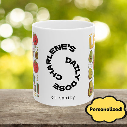 Let's Taco Bout It Funny Mental Health Mug, Stylish Ceramic Coffee Cup, Positive Affirmation Gift, Anxiety Relief, Self-Care Mug, Therapist Office Décor