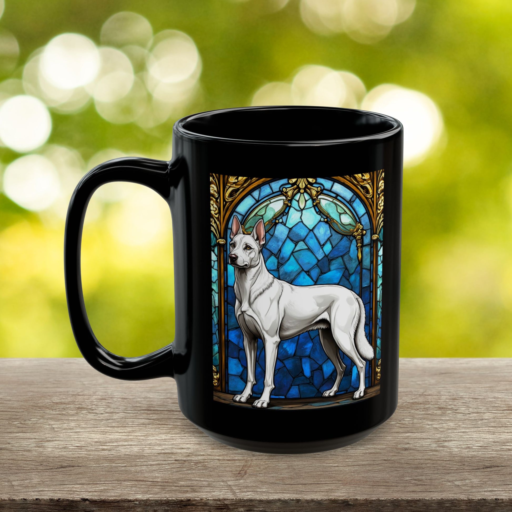 White Belgian Malinois custom name mug for dog lovers