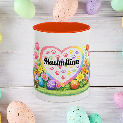 Shop our premium akita brindle puppy easter mug from MySisterIsASurvivor.