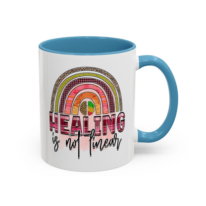 Healing Is Not Linear - Accent Coffee Mug (11, 15oz)