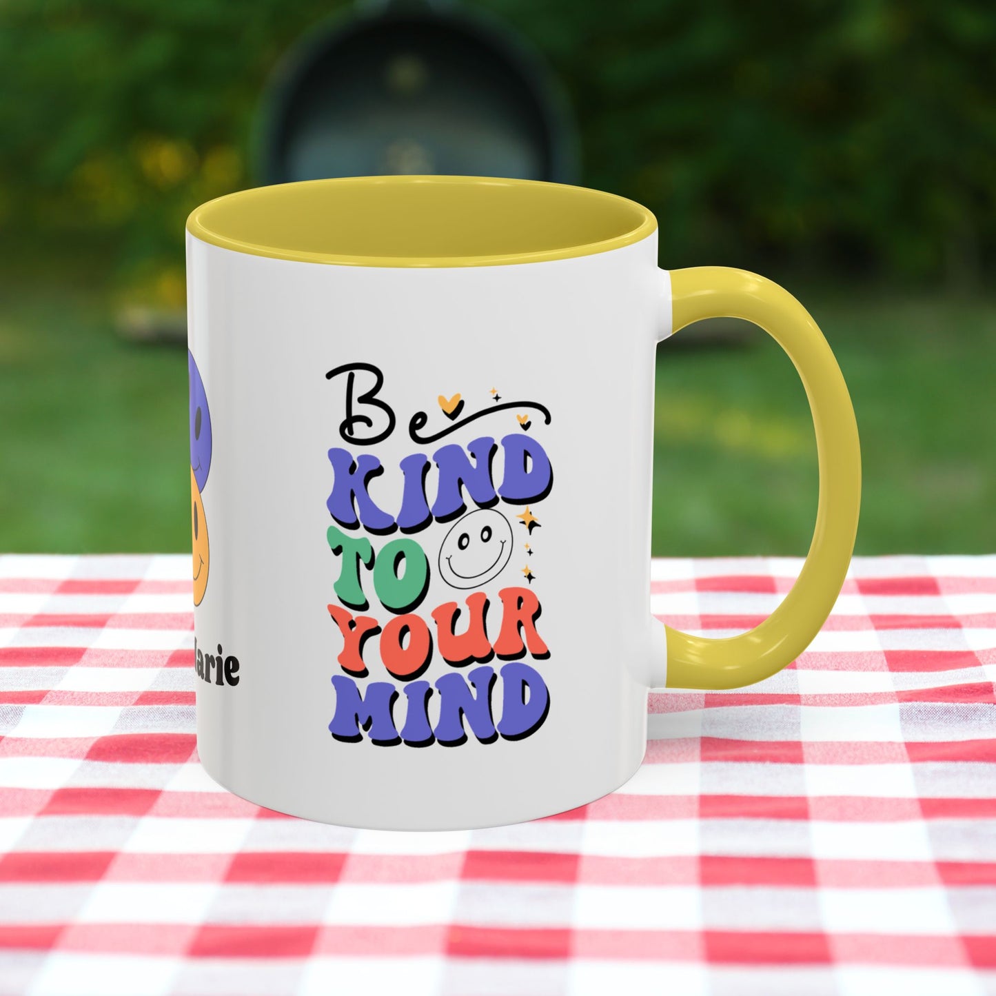 Be Kind to Your Mind - Personalized Retro Affirmation Mug for Positive Mental Health & Self-Care