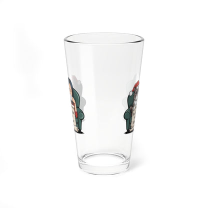 I'm On The Naughty List, But It's Called Coping Mechanism, Christmas Pint Glass, 16oz
