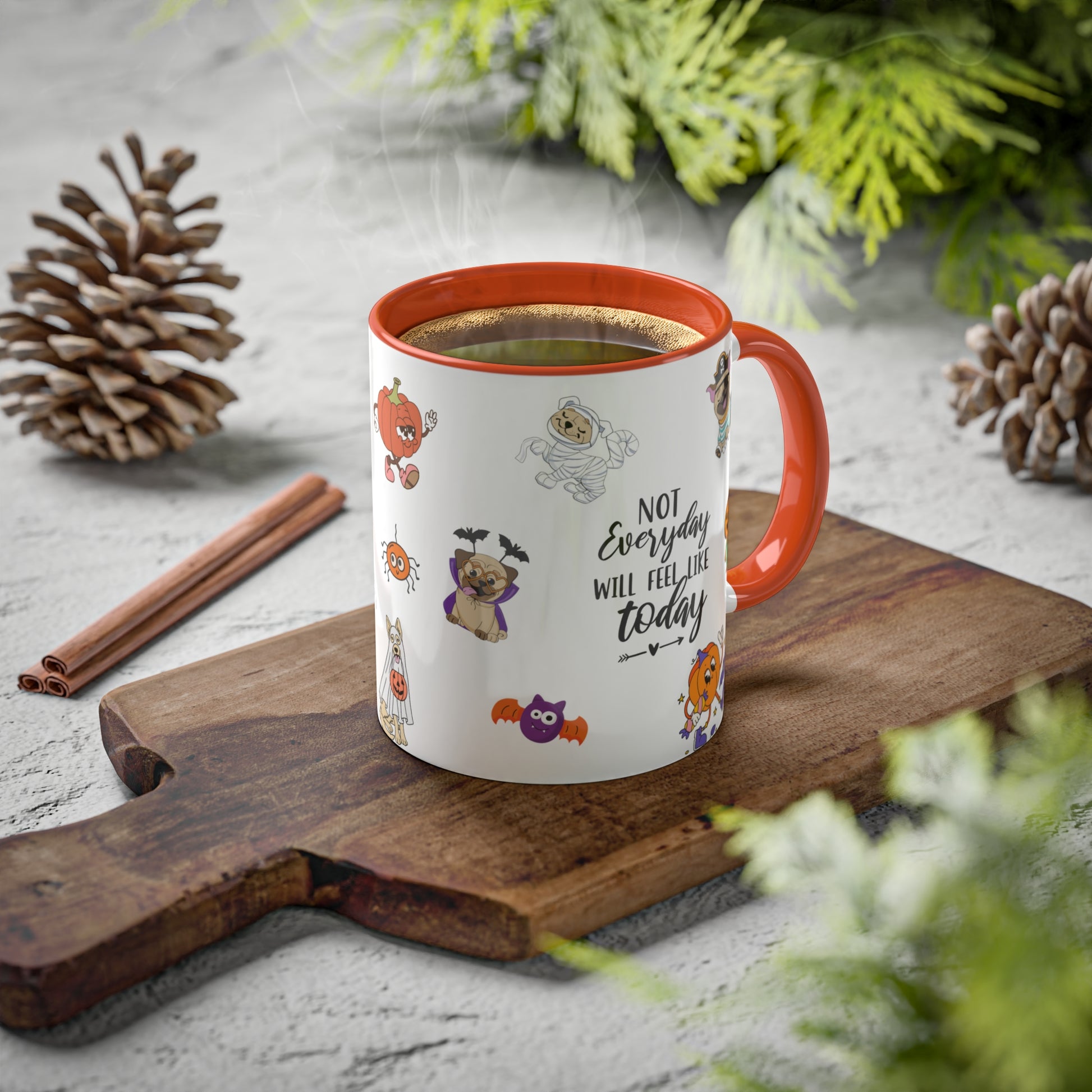 Not Everyday Will Feel Like Today - Halloween Affirmation Mug - 11oz Ceramic Coffee Cup with Positive Quotes & Cute Vibes