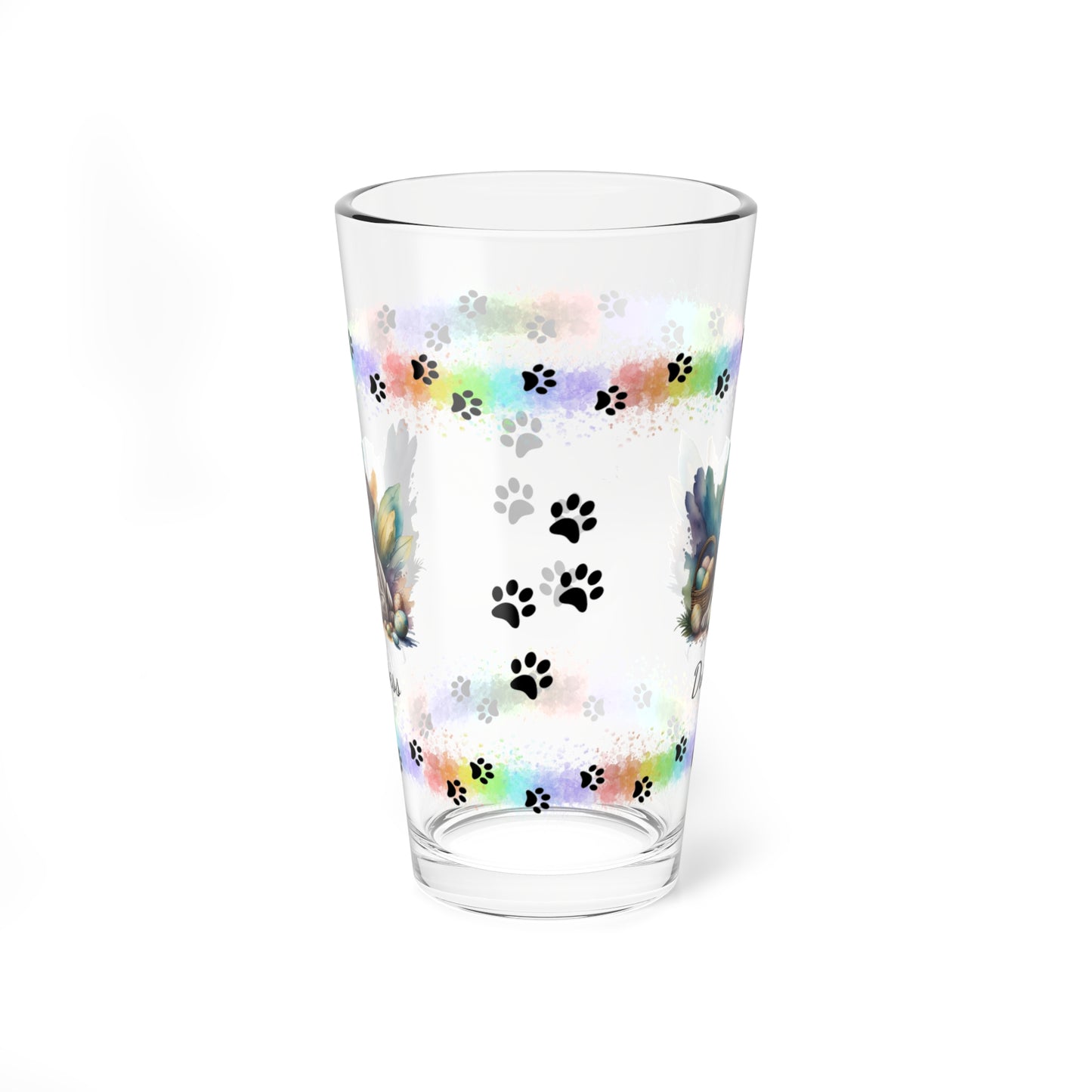 Weimaraner (Taupe) Personalized Easter Puppy 16oz Pint Glass - Custom Dog Design, Mental Health Gift, Easter Décor, and Festive Celebrations