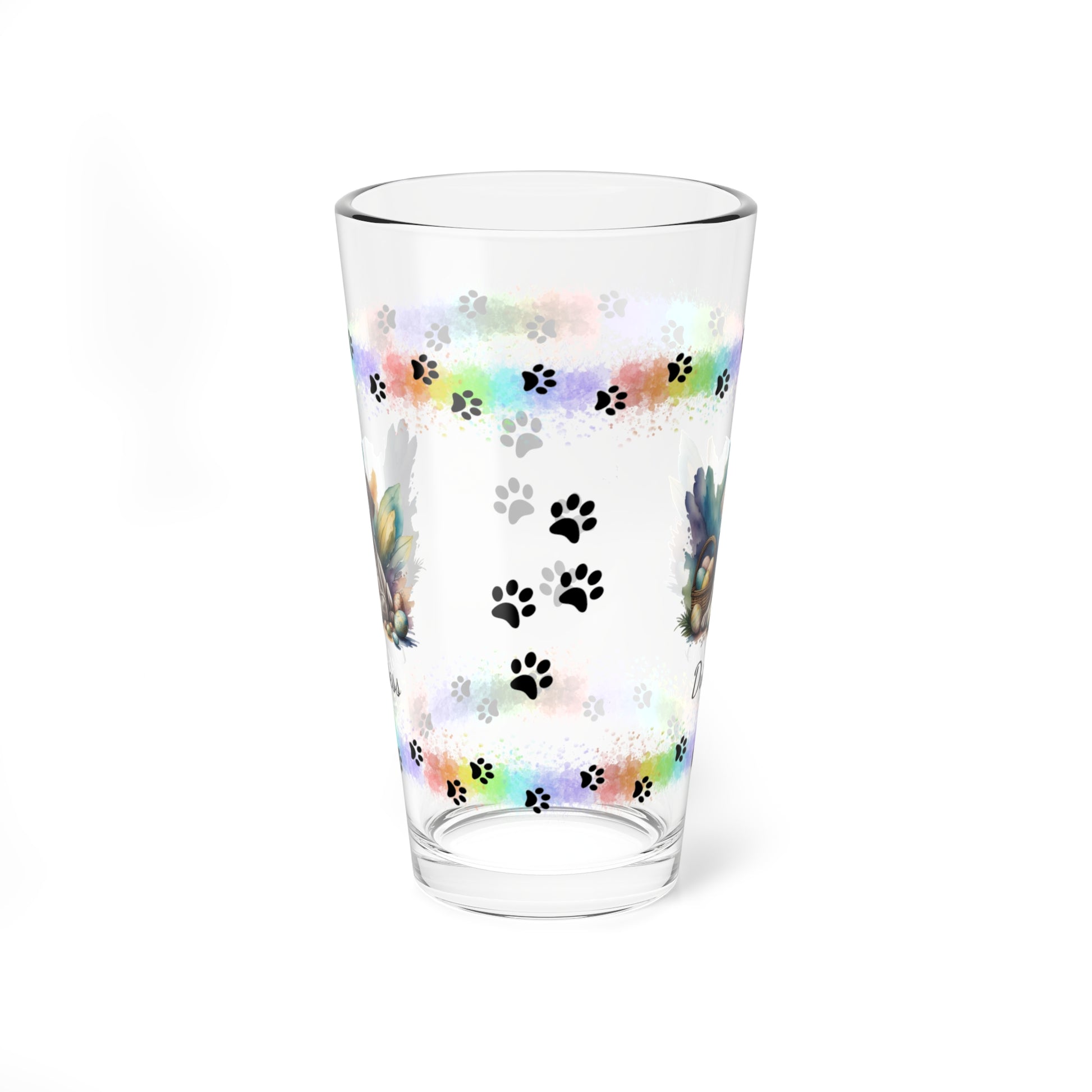 Weimaraner (Taupe) Personalized Easter Puppy 16oz Pint Glass - Custom Dog Design, Mental Health Gift, Easter Décor, and Festive Celebrations