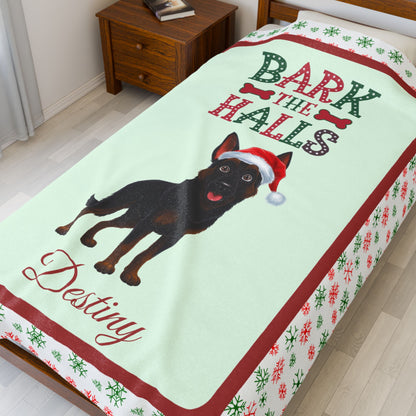 German Shepherd (Bi-Color) Velveteen Blanket - Cozy holiday dog throw, personalized gift for pet lovers