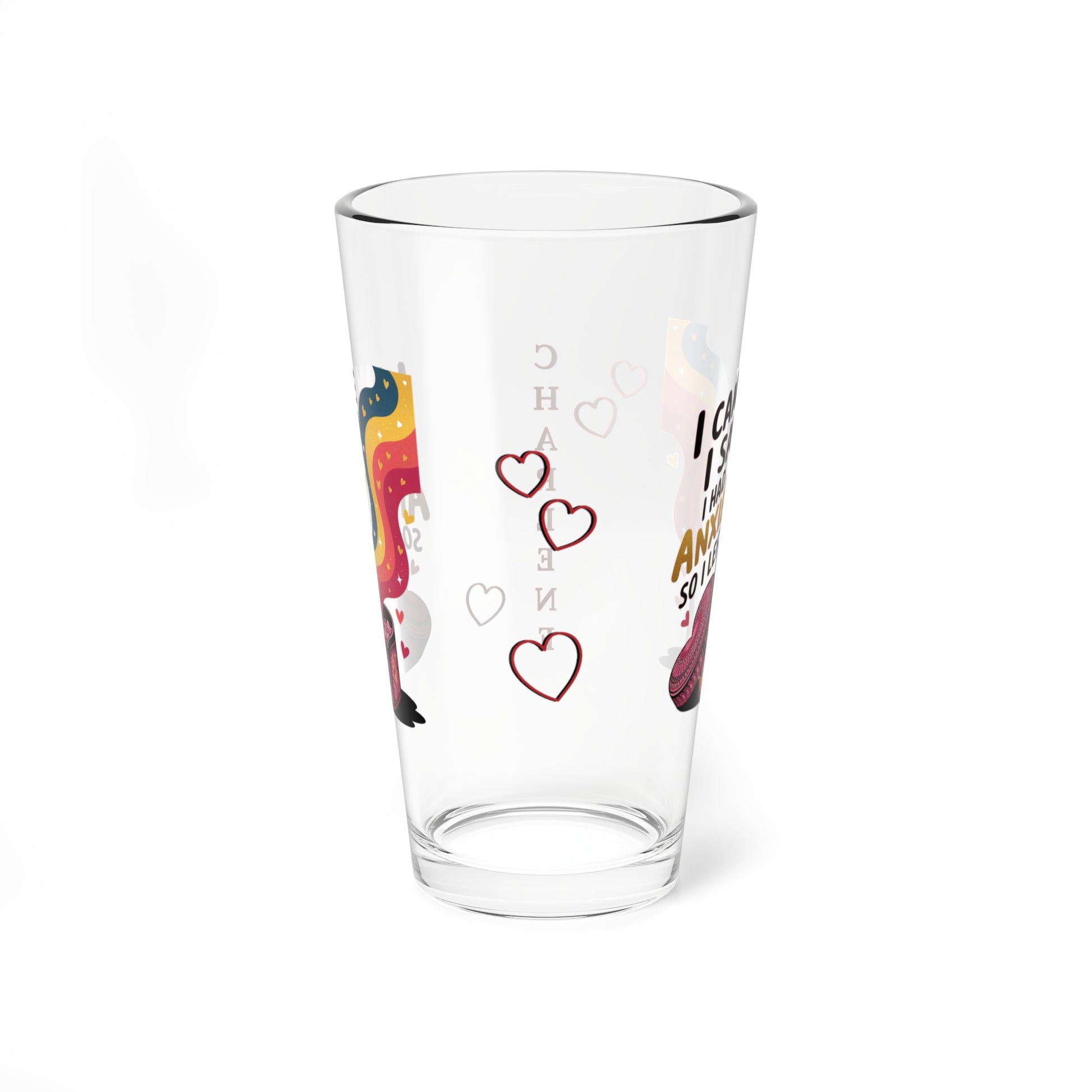 I Came. I Saw. I Had Anxiety So I Left: Personalized Valentine's Day Affirmation Pint Glass – Valentine's Day Self-Care Gift, Mindful Positivity Drinkware