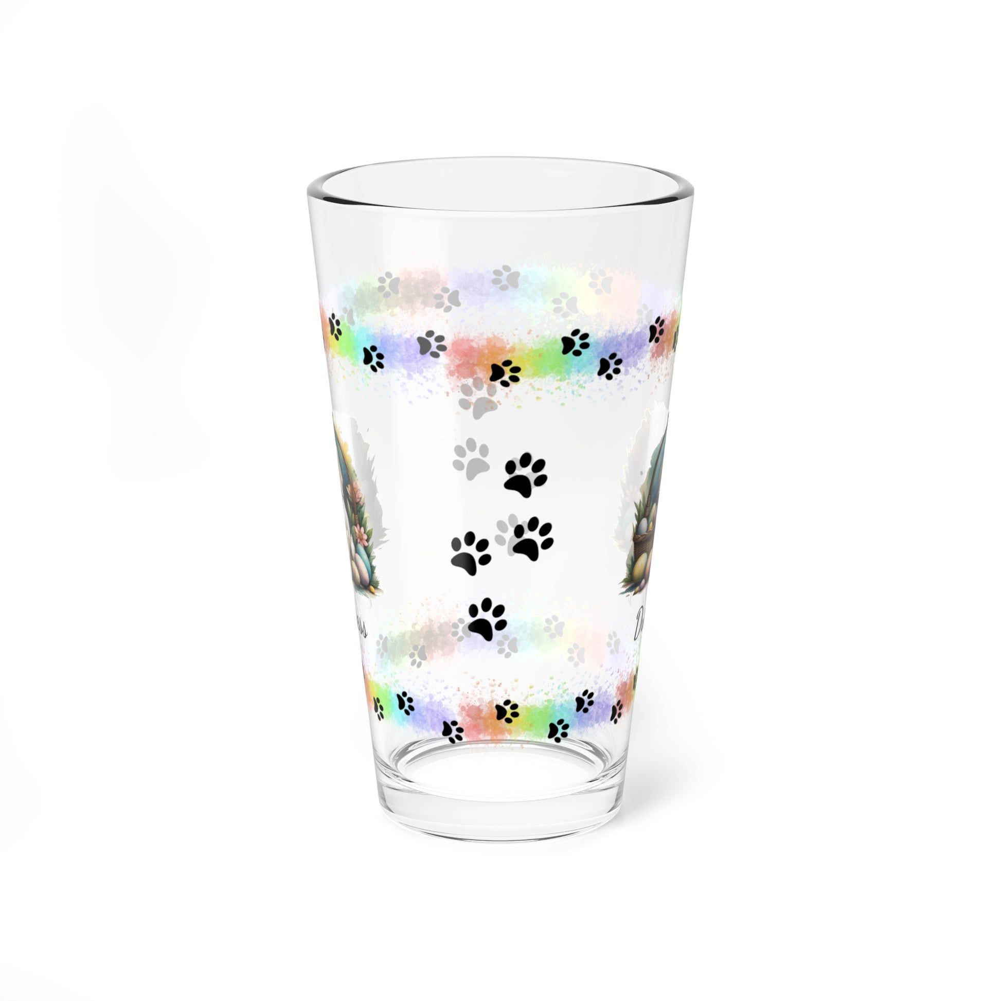Cocker Spaniel (Light Gold) Personalized Easter Puppy 16oz Pint Glass - Custom Dog Design, Mental Health Gift, Easter Décor, and Festive Celebrations
