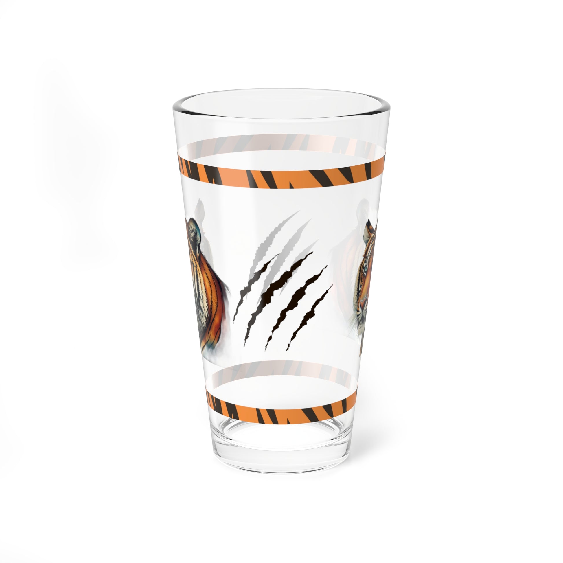 Thrive with the Mental Tiger 16oz Tiger Pint Glass - Inspiring Strength, Courage, and Empowerment