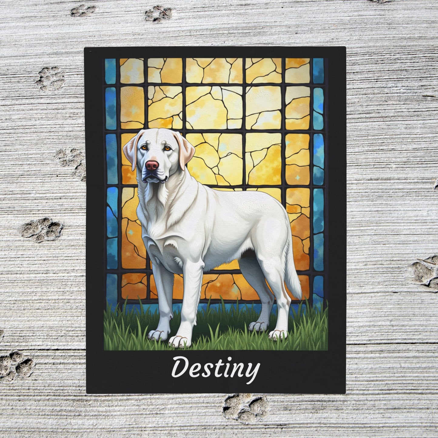 Labrador Retriever White Coat Blanket, Velveteen Plush Custom Dog Art Throw, Pet Lover Gift for Humans