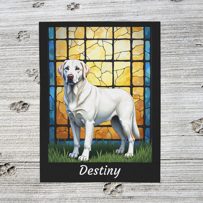 Labrador Retriever White Coat Blanket, Velveteen Plush Custom Dog Art Throw, Pet Lover Gift for Humans