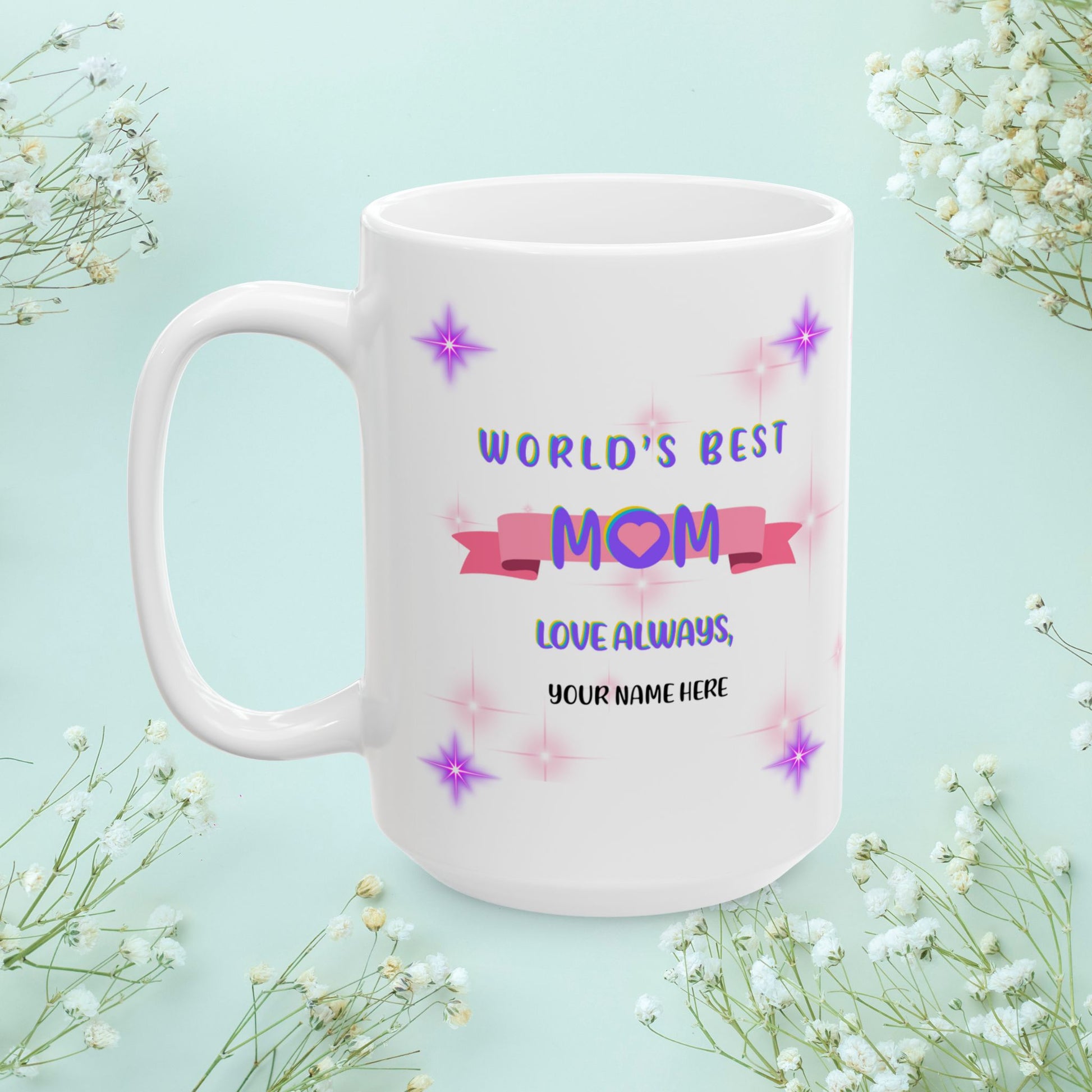 Thank You Mom For The Countless Sacrifices... Personalized World's Best Mom Ceramic Mug, (11oz, 15oz), WBM5