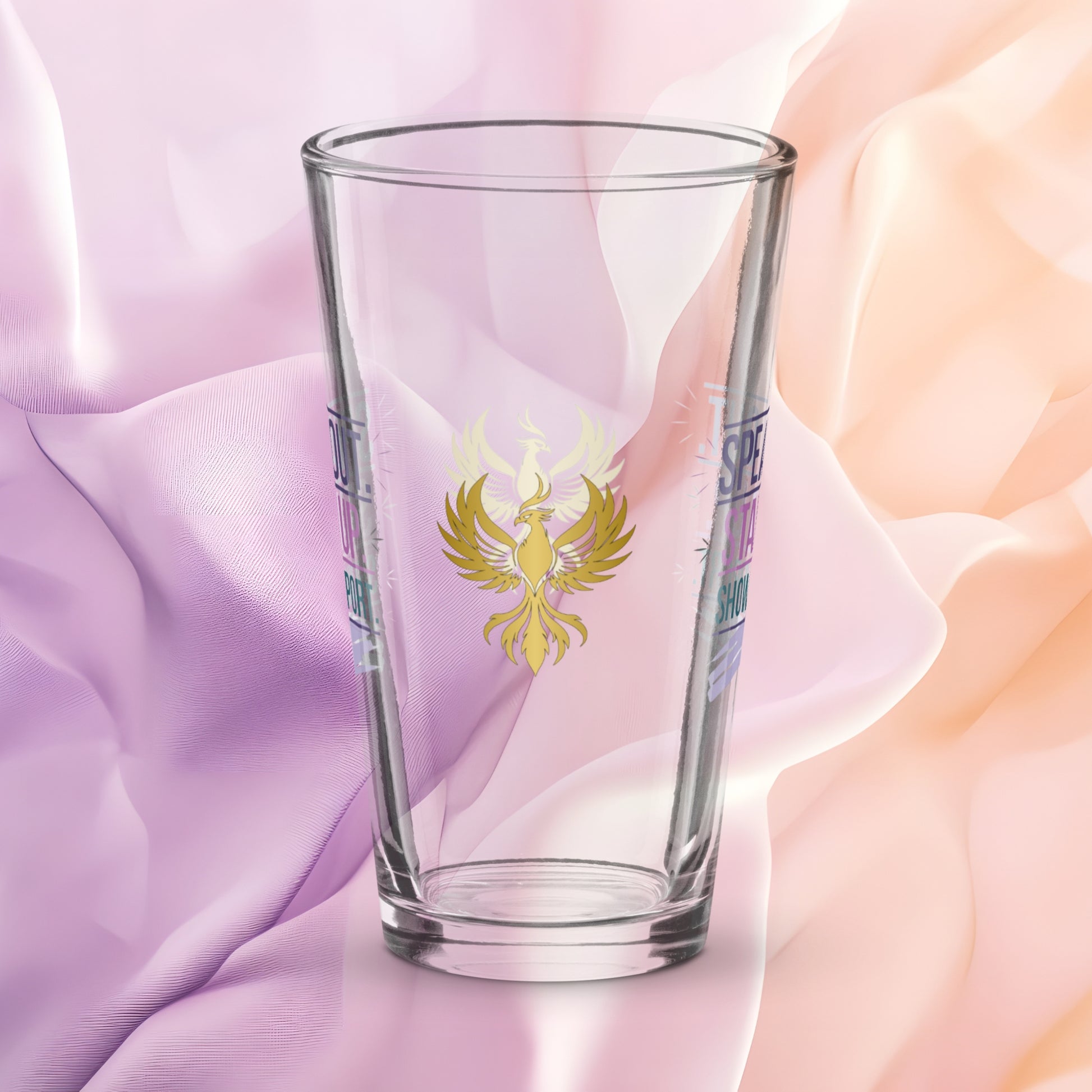 Speak Out Stand Up Show Support pint glass, domestic violence advocacy gift, awareness empowerment design