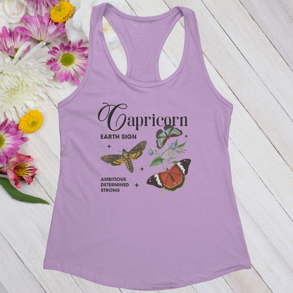 Capricorn Butterfly Zodiac Women's Racerback Tank
