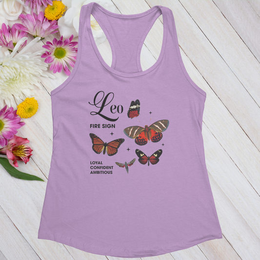 Leo Butterfly Zodiac Women's Racerback Tank