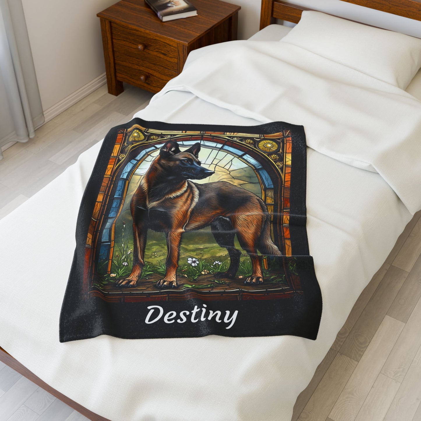 Belgian Malinois Fawn Sable Coat Blanket, Custom Dog Art Throw, Personalized Gift for Humans