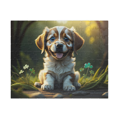 Zenful Zigzags of Puppy Zen - St. Patrick's Day Mental Health Puzzle