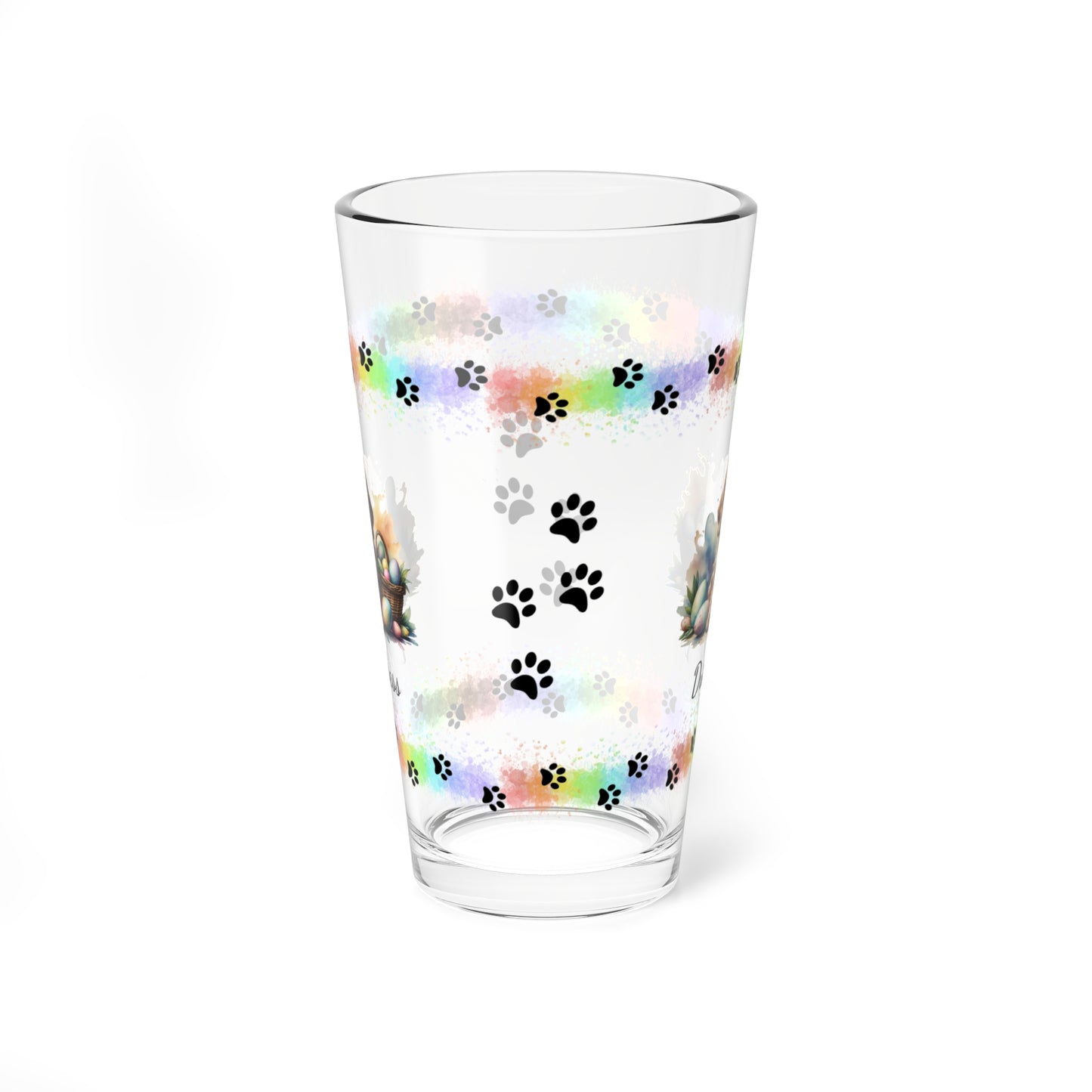 Cocker Spaniel (Golden) Personalized Easter Puppy 16oz Pint Glass - Custom Dog Design, Mental Health Gift, Easter Décor, and Festive Celebrations